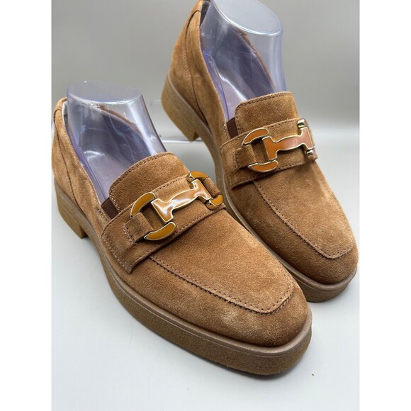 Ron White Hoda Women's Suede, Loafers HorseBit Buckle Cognac Size 40 (9) - Picture 1 of 12